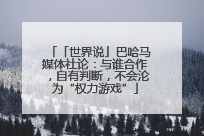 「世界说」巴哈马媒体社论：与谁合作，自有判断，不会沦为“权力游戏”