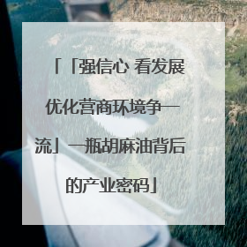 「强信心 看发展 优化营商环境争一流」一瓶胡麻油背后的产业密码