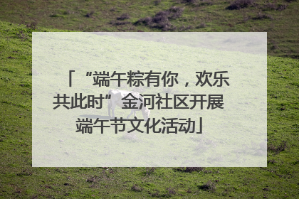 “端午粽有你，欢乐共此时”金河社区开展端午节文化活动