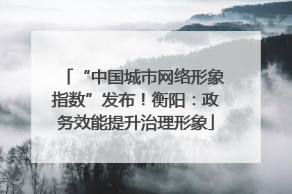 “中国城市网络形象指数”发布！衡阳：政务效能提升治理形象