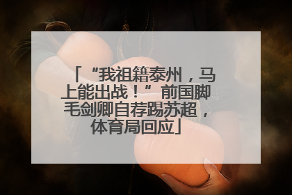 “我祖籍泰州，马上能出战！”前国脚毛剑卿自荐踢苏超，体育局回应