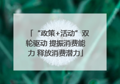 “政策+活动”双轮驱动 提振消费能力 释放消费潜力
