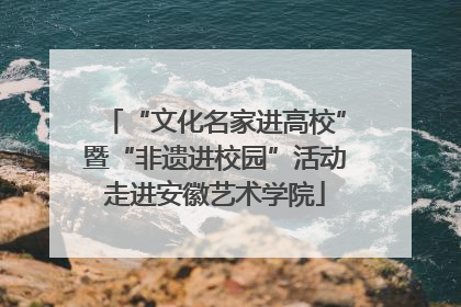 “文化名家进高校”暨“非遗进校园”活动走进安徽艺术学院