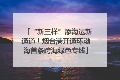 “新三样”添海运新通道！烟台港开通环渤海首条跨海绿色专线
