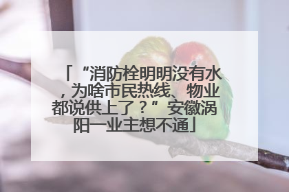 “消防栓明明没有水，为啥市民热线、物业都说供上了？”安徽涡阳一业主想不通