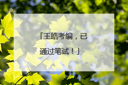 王皓考编，已通过笔试！