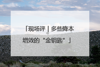 现场评｜多些降本增效的“金钥匙”