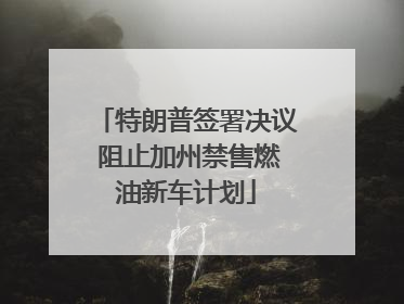 特朗普签署决议 阻止加州禁售燃油新车计划