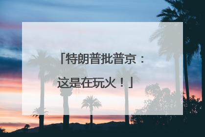 特朗普批普京：这是在玩火！