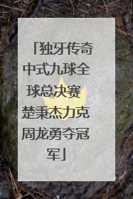 独牙传奇中式九球全球总决赛 楚秉杰力克周龙勇夺冠军