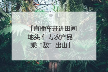 直播车开进田间地头 仁寿农产品乘“数”出山