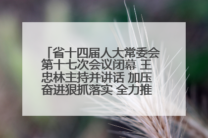 省十四届人大常委会第十七次会议闭幕 王忠林主持并讲话 加压奋进狠抓落实 全力推动支点建设成势见效