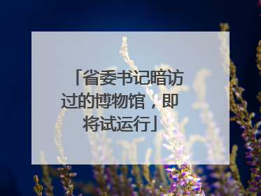 省委书记暗访过的博物馆，即将试运行