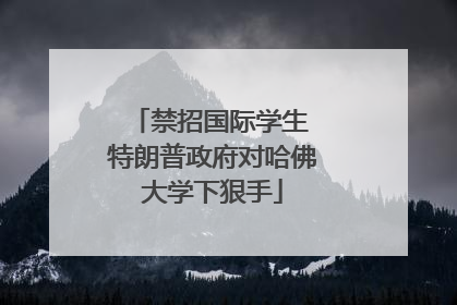 禁招国际学生 特朗普政府对哈佛大学下狠手