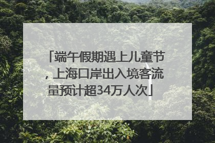 端午假期遇上儿童节，上海口岸出入境客流量预计超34万人次