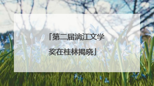 第二届漓江文学奖在桂林揭晓
