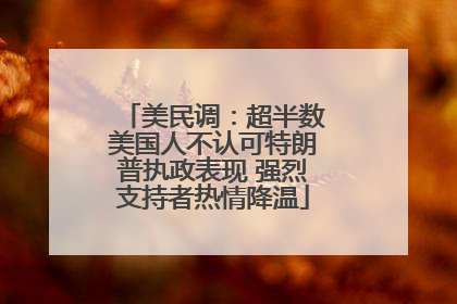 美民调：超半数美国人不认可特朗普执政表现 强烈支持者热情降温