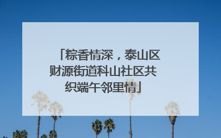 粽香情深，泰山区财源街道科山社区共织端午邻里情