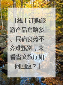 线上订购旅游产品套路多、民宿良莠不齐难甄别，来看省文旅厅如何回应？