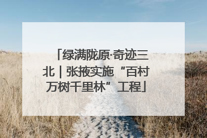 绿满陇原·奇迹三北｜张掖实施“百村万树千里林”工程