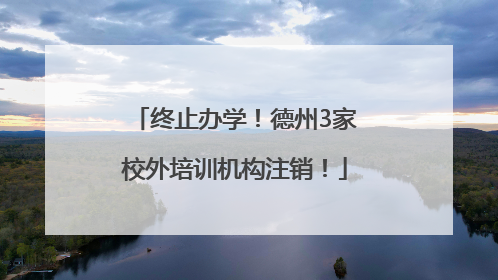 终止办学！德州3家校外培训机构注销！