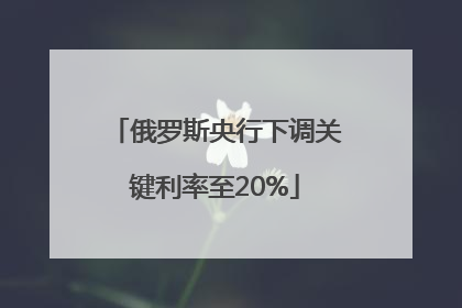 俄罗斯央行下调关键利率至20%