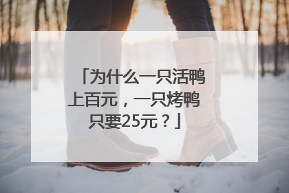 为什么一只活鸭上百元，一只烤鸭只要25元？