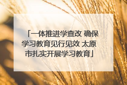 一体推进学查改 确保学习教育见行见效 太原市扎实开展学习教育
