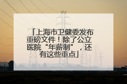 上海市卫健委发布重磅文件！除了公立医院“年薪制”，还有这些重点