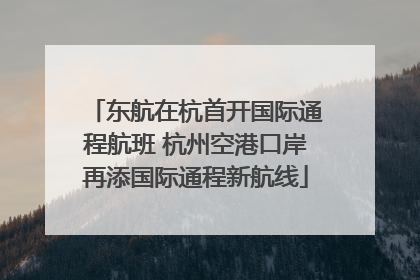 东航在杭首开国际通程航班 杭州空港口岸再添国际通程新航线