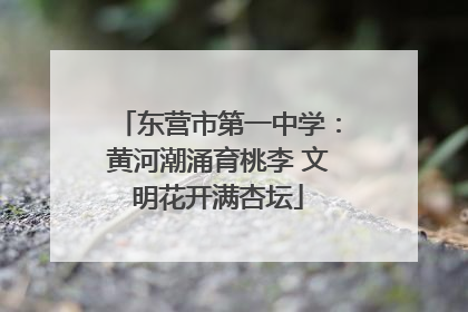 东营市第一中学：黄河潮涌育桃李 文明花开满杏坛