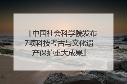 中国社会科学院发布7项科技考古与文化遗产保护重大成果