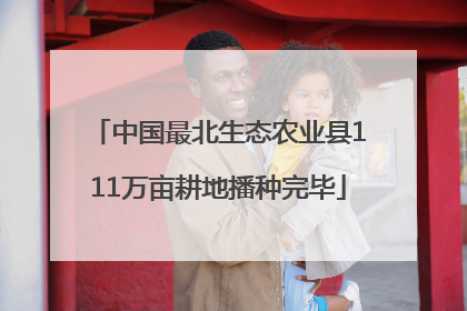 中国最北生态农业县111万亩耕地播种完毕