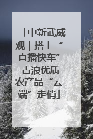 中新武威观｜搭上“直播快车” 古浪优质农产品“云端”走俏