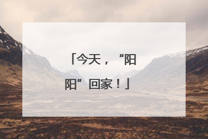 今天，“阳阳”回家！