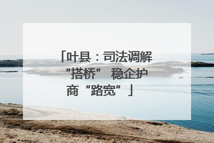 叶县：司法调解“搭桥” 稳企护商“路宽”