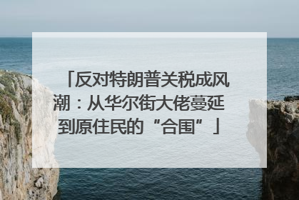 反对特朗普关税成风潮：从华尔街大佬蔓延到原住民的“合围”