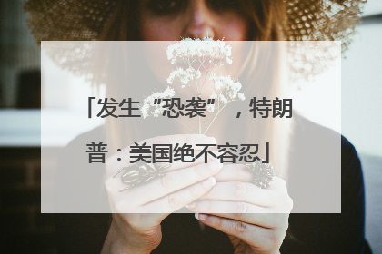发生“恐袭”，特朗普：美国绝不容忍