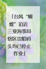 台风“蝴蝶”迫近 三亚海事局辖区货船码头均已停止作业