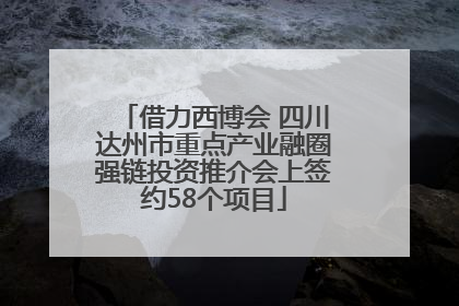 借力西博会 四川达州市重点产业融圈强链投资推介会上签约58个项目