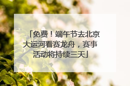 免费！端午节去北京大运河看赛龙舟，赛事活动将持续三天