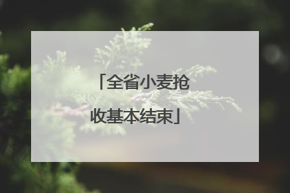 全省小麦抢收基本结束