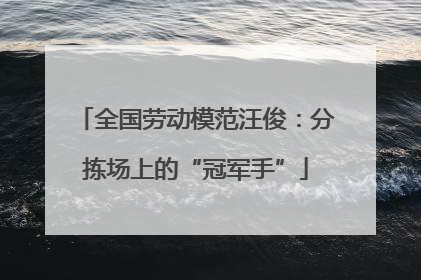 全国劳动模范汪俊：分拣场上的“冠军手”