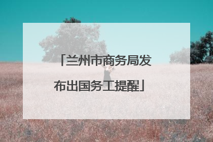 兰州市商务局发布出国务工提醒