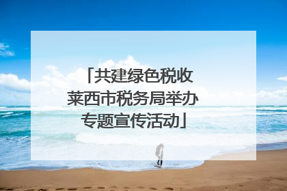 共建绿色税收 莱西市税务局举办专题宣传活动