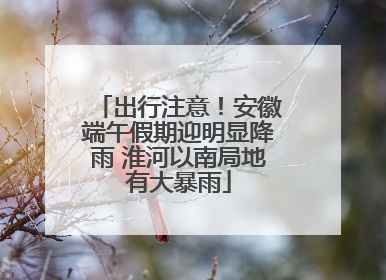 出行注意！安徽端午假期迎明显降雨 淮河以南局地有大暴雨