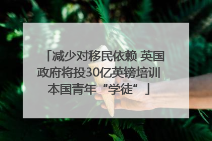 减少对移民依赖 英国政府将投30亿英镑培训本国青年“学徒”