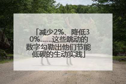 减少2%、降低30%……这些跳动的数字勾勒出他们节能低碳的生动实践
