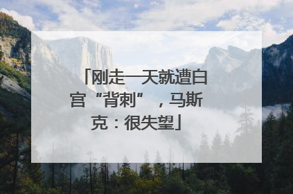 刚走一天就遭白宫“背刺”，马斯克：很失望