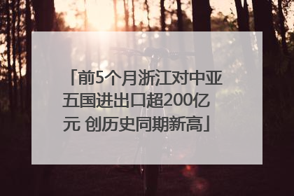 前5个月浙江对中亚五国进出口超200亿元 创历史同期新高